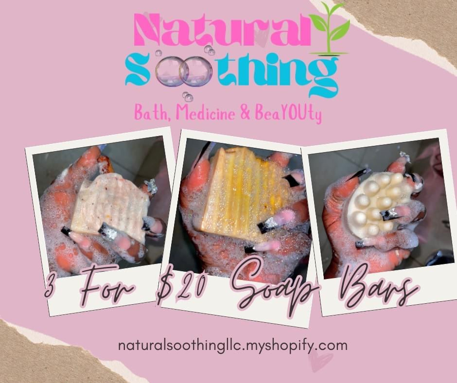 3 FOR $20 FACE & BODY SOAP BARS